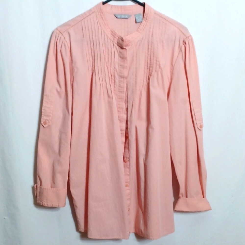 Liz Claiborne Coral Textured Blouse